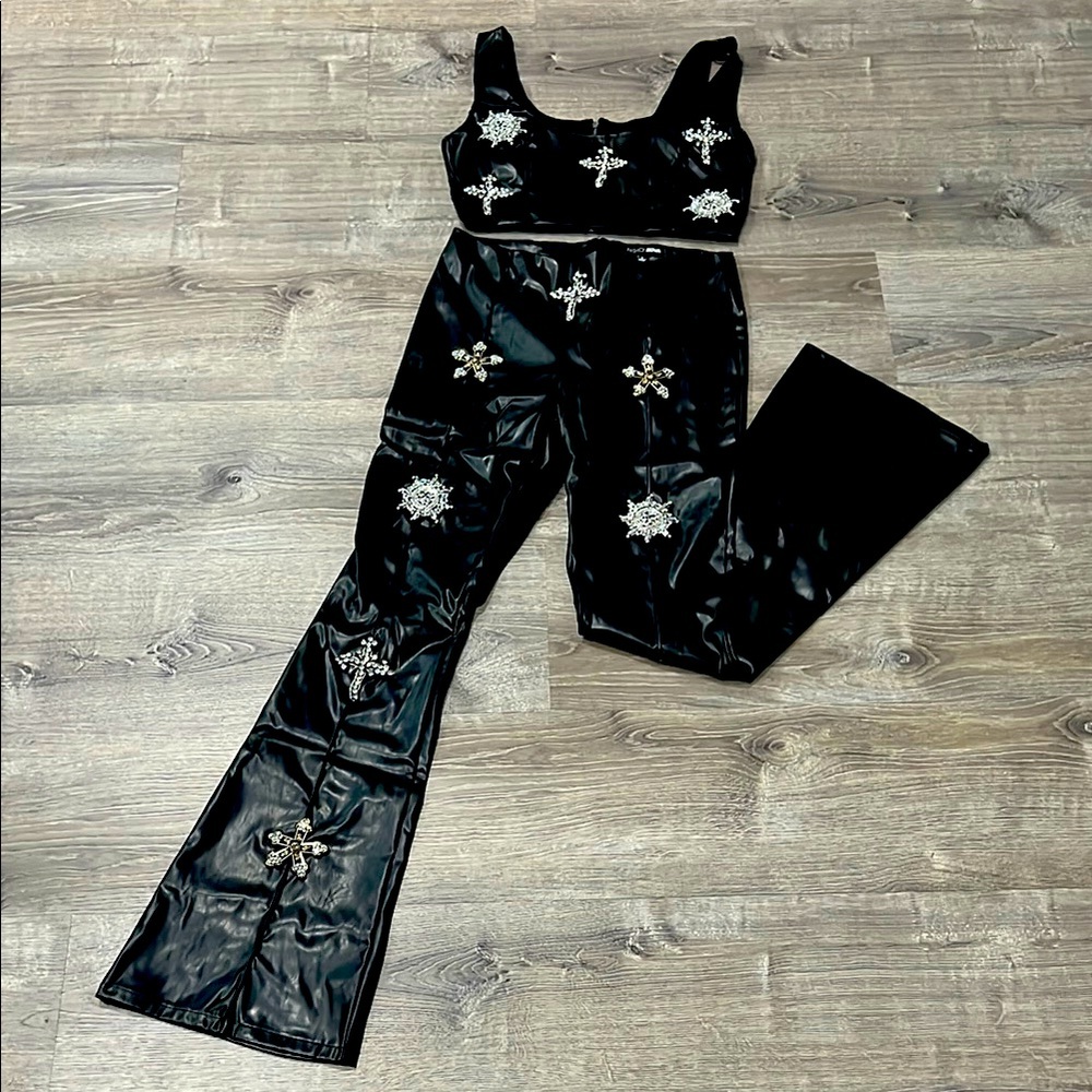 Black Embellished Women's Jumpsuit